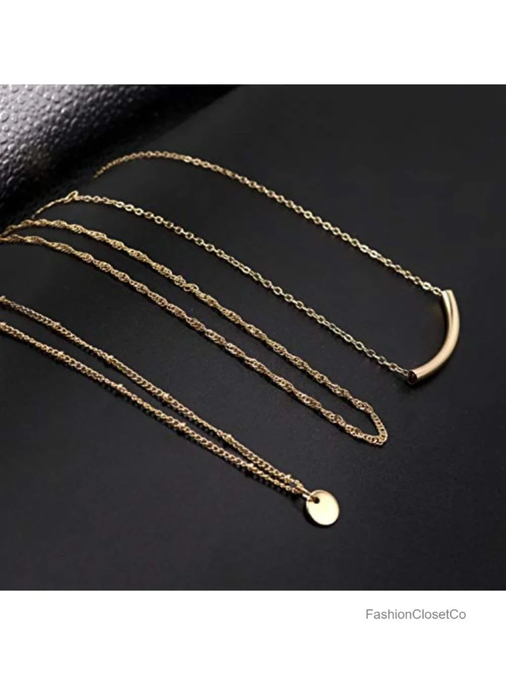 Layered Gold Plated Choker Necklace Set Dainty Coin Star Pearl Pendant